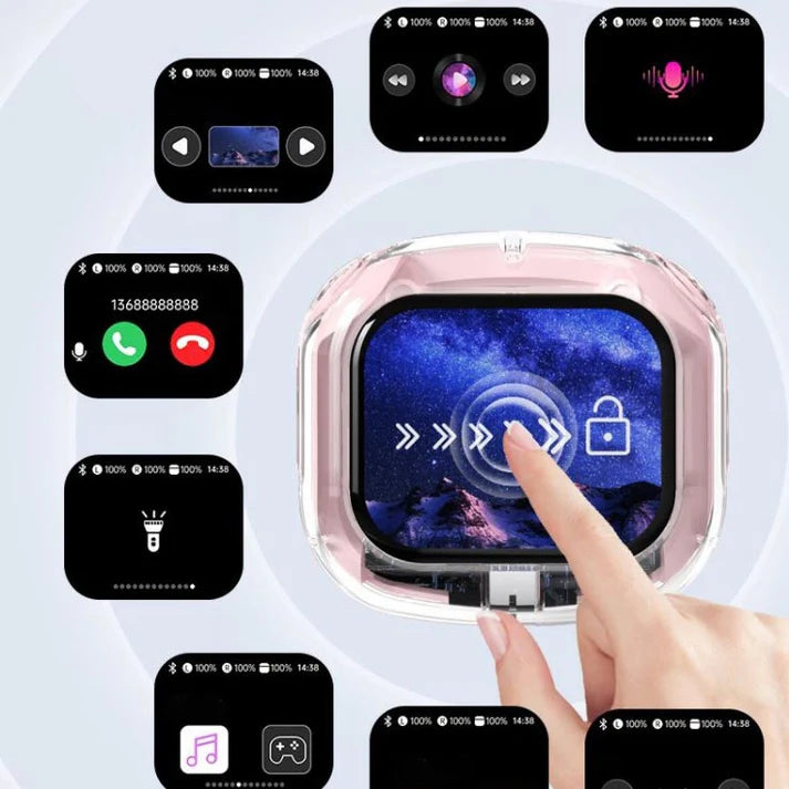 Full-color Touch-screen Wireless Noise-cancelling Bluetooth 5.4 Headset